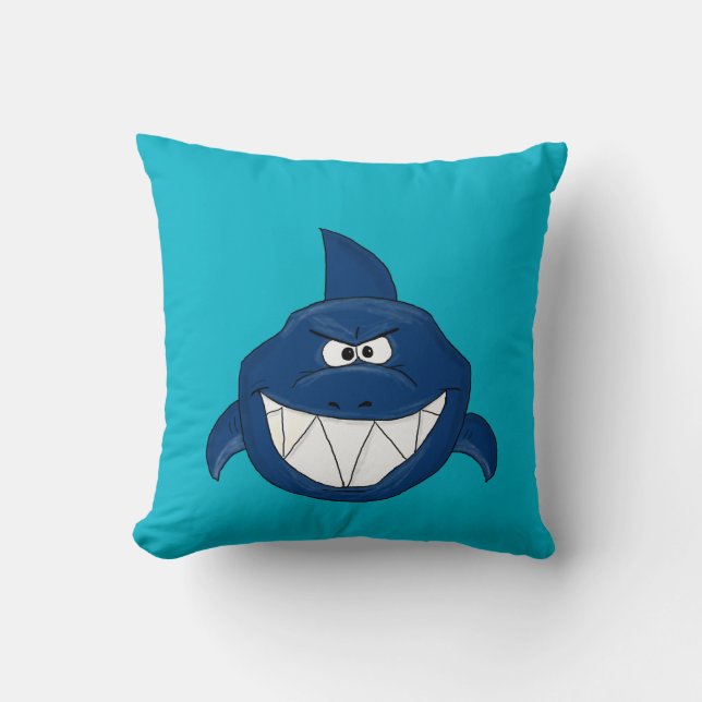 Blauer Haifisch Kissen (Vorderseite)