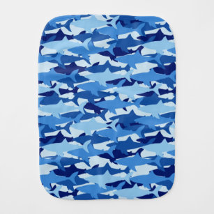 Blauer Haifisch-Muster Baby Spucktuch