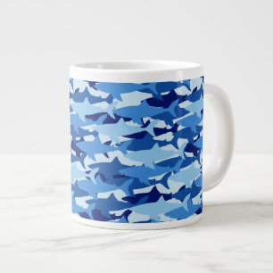 Blauer Haifisch-Muster Jumbo-Tasse