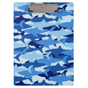 Blauer Haifisch-Muster Klemmbrett
