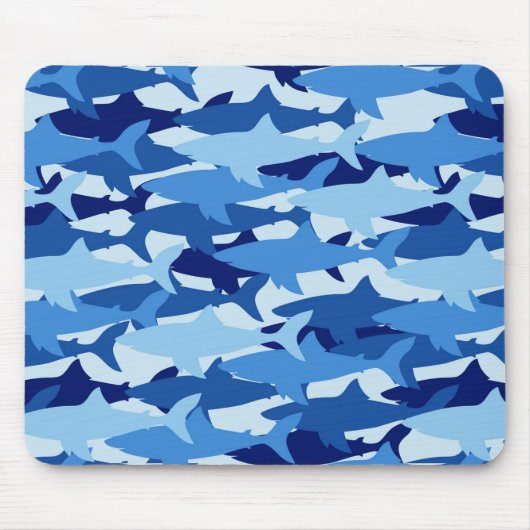 Blauer Haifisch-Muster Mousepad (Vorne)