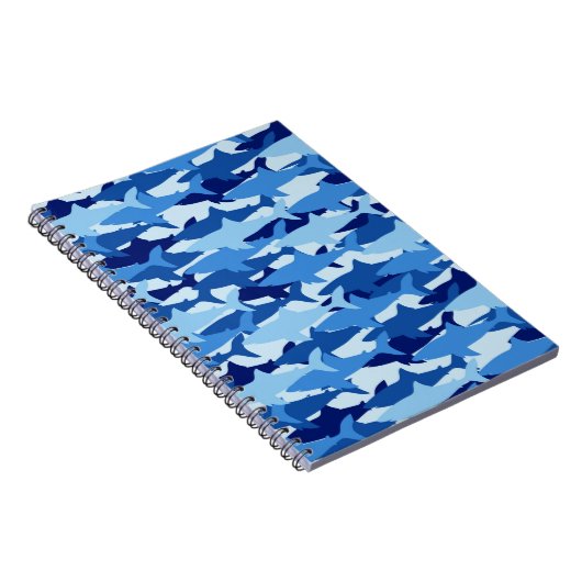 Blauer Haifisch-Muster Notizblock (Rechte Seite)