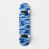 Blauer Haifisch-Muster Skateboard (Vorderseite)