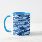 Blauer Haifisch-Muster Tasse (Links)