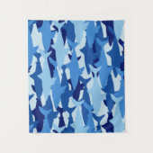 Blauer Haifisch-Muster Wandteppich (Vorderseite)