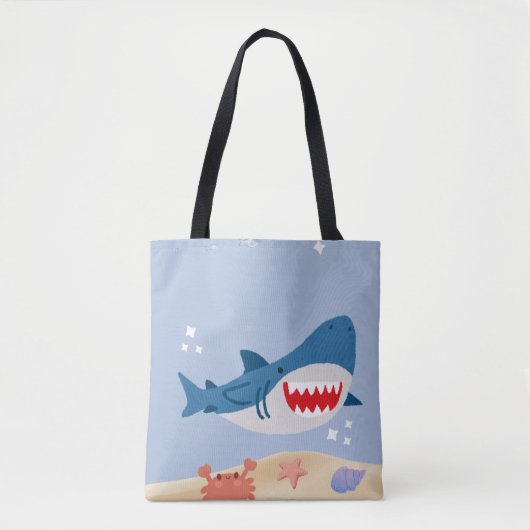 Blauer Haifisch-Tragetasche Tasche (Vorderseite)
