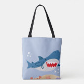 Blauer Haifisch-Tragetasche Tasche (Rückseite)