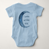 Blauer Halbmond | Baby Custom Text Strampler (Rückseite)