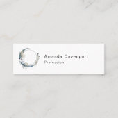 Blauer Halbmond mit weißen Blume Mini Visitenkarte (Vorderseite)