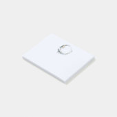 Blauer Halbmond mit weißen Blume Post-it Klebezettel (angewinkelt)