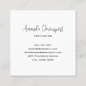 Blauer Halbmond mit weißen Blume Quadratische Visitenkarte (Rückseite)