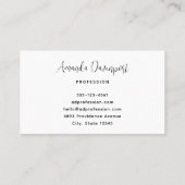 Blauer Halbmond mit weißen Blume Visitenkarte (Rückseite)