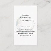 Blauer Halbmond mit weißen Blume Visitenkarte (Rückseite)