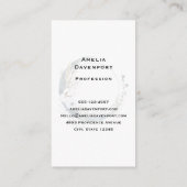 Blauer Halbmond mit weißen Blume Visitenkarte (Rückseite)