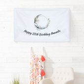 Blauer Halbmond mit weißen Blume zum Geburtstag Banner (Insitu)