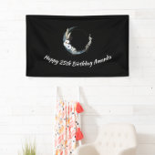 Blauer Halbmond mit weißen Blume zum Geburtstag Banner (Insitu)