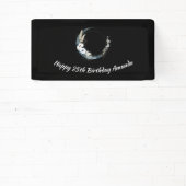 Blauer Halbmond mit weißen Blume zum Geburtstag Banner (InSitu)