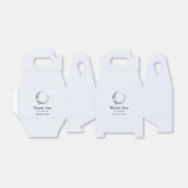 Blauer Halbmond mit weißer Blume Hochzeit Geschenkschachtel (Ungefaltet)