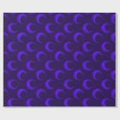 Blauer Halbmond Muster Halloween Geschenkpapier (Flach)
