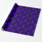 Blauer Halbmond Muster Halloween Geschenkpapier (Ungerollt)