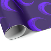 Blauer Halbmond Muster Halloween Geschenkpapier (Rolleneckpunkt)
