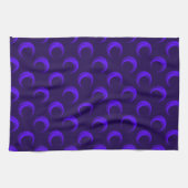 Blauer Halbmond Muster Halloween Geschirrtuch (Horizontal)