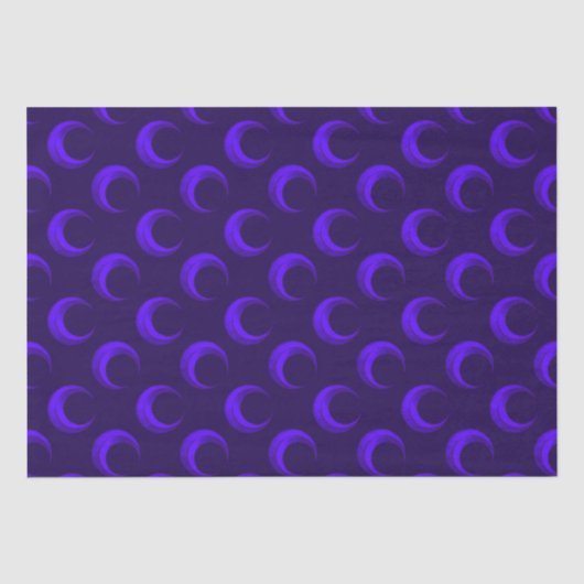 Blauer Halbmond Muster Halloween Seidenpapier (Vorderseite)