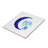 Blauer Halbmond und Drache Fliese (Seite)