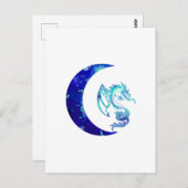 Blauer Halbmond und Drache Postkarte (Vorne/Hinten)