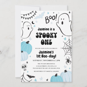 Blauer Halloween 1. Geburtstag Einladung