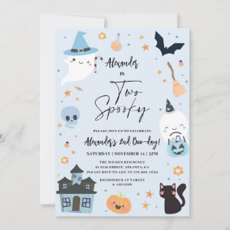 Blauer Halloween 2. Geburtstag Einladung