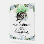 Blauer Halloween Baby Dusche Begrüßungszeichen Acrylschild (Winkel)