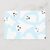 Blauer Halloween-Geister-Windeln Tombolendusche Begleitkarte (Rückseite)