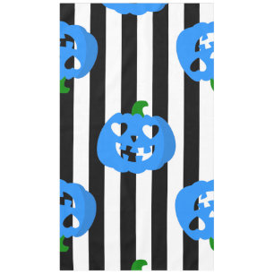blauer Halloween-Herz-Kürbis gestreift Tischdecke