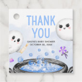 Blauer Halloween ist ein Baby-Duschplatz Geschenkanhänger (Vorderseite)