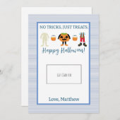 Blauer Halloween-Karteninhaber Dankeskarte (Vorne/Hinten)