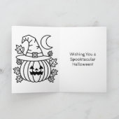 Blauer Halloween-Kürbis Jack-o-lantern Karte (Innenseite)