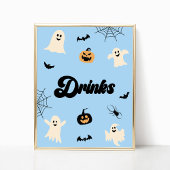 Blauer Halloween Spooky Drinks Party Zeichen Poster