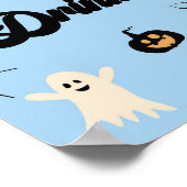 Blauer Halloween Spooky Drinks Party Zeichen Poster (Ecke)
