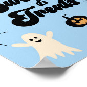 Blauer Halloween Spooky Süßigkeiten und Leckereien Poster (Ecke)