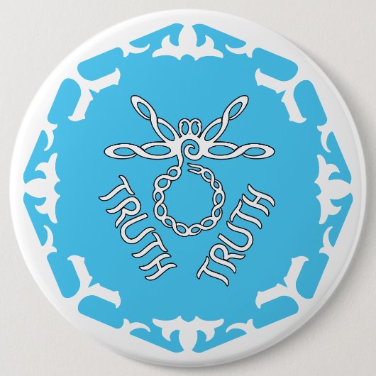 Blauer Hals-Chakra "Wahrheit" Libelle weißer Hinte Button (Vorderseite)