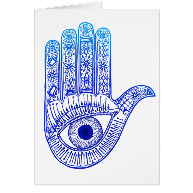 Blauer Hamsa Hand / böse Augenschutzmittel / Hand  (Vorne)