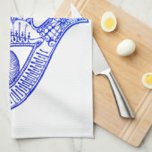 Blauer Hamsa Hand / böse Augenschutzmittel / Hand Geschirrtuch (Viertel Falte)