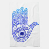 Blauer Hamsa Hand / böse Augenschutzmittel / Hand  Geschirrtuch (Vertikal)