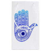 Blauer Hamsa Hand / böse Augenschutzmittel / Hand Kleine Geschenktüte (Rückseite)