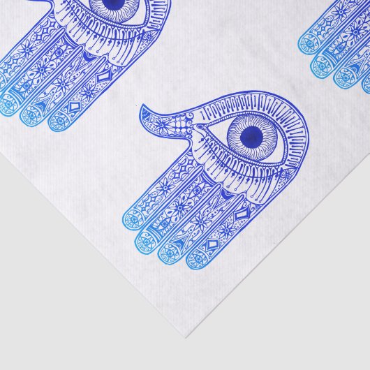Blauer Hamsa Hand / böse Augenschutzmittel / Hand Seidenpapier (Ausschnitt)