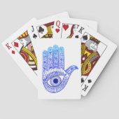 Blauer Hamsa Hand / böse Augenschutzmittel / Hand Spielkarten (Rückseite)