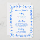 Blauer Hand gezeichnet letzte Splash Bachelorette Einladung (Rückseite)