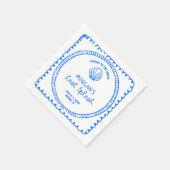 Blauer Hand gezeichnet letzte Splash Bachelorette Serviette (Ecke)