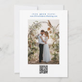 Blauer Hand gezeichnet Whimsical Quirky Funky Wedd Einladung (Rückseite)